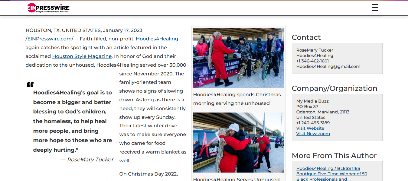 A screenshot of a website with a picture of santa claus
