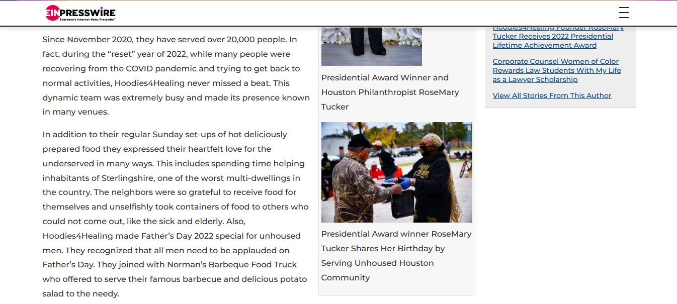 A screenshot of a website with a picture of two men shaking hands