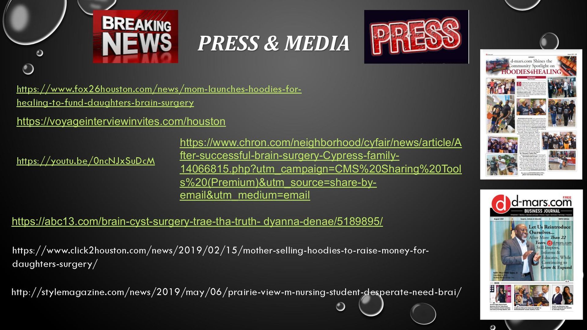 A blackboard with breaking news press and media written on it