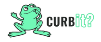 A green frog with a thoughtful expression next to "CURB it?"