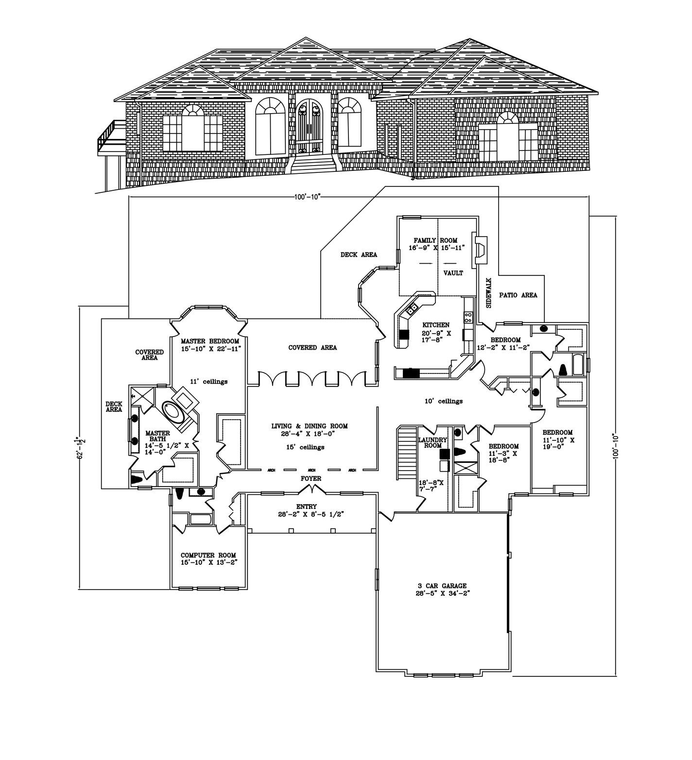 a black and white floor plan of a house