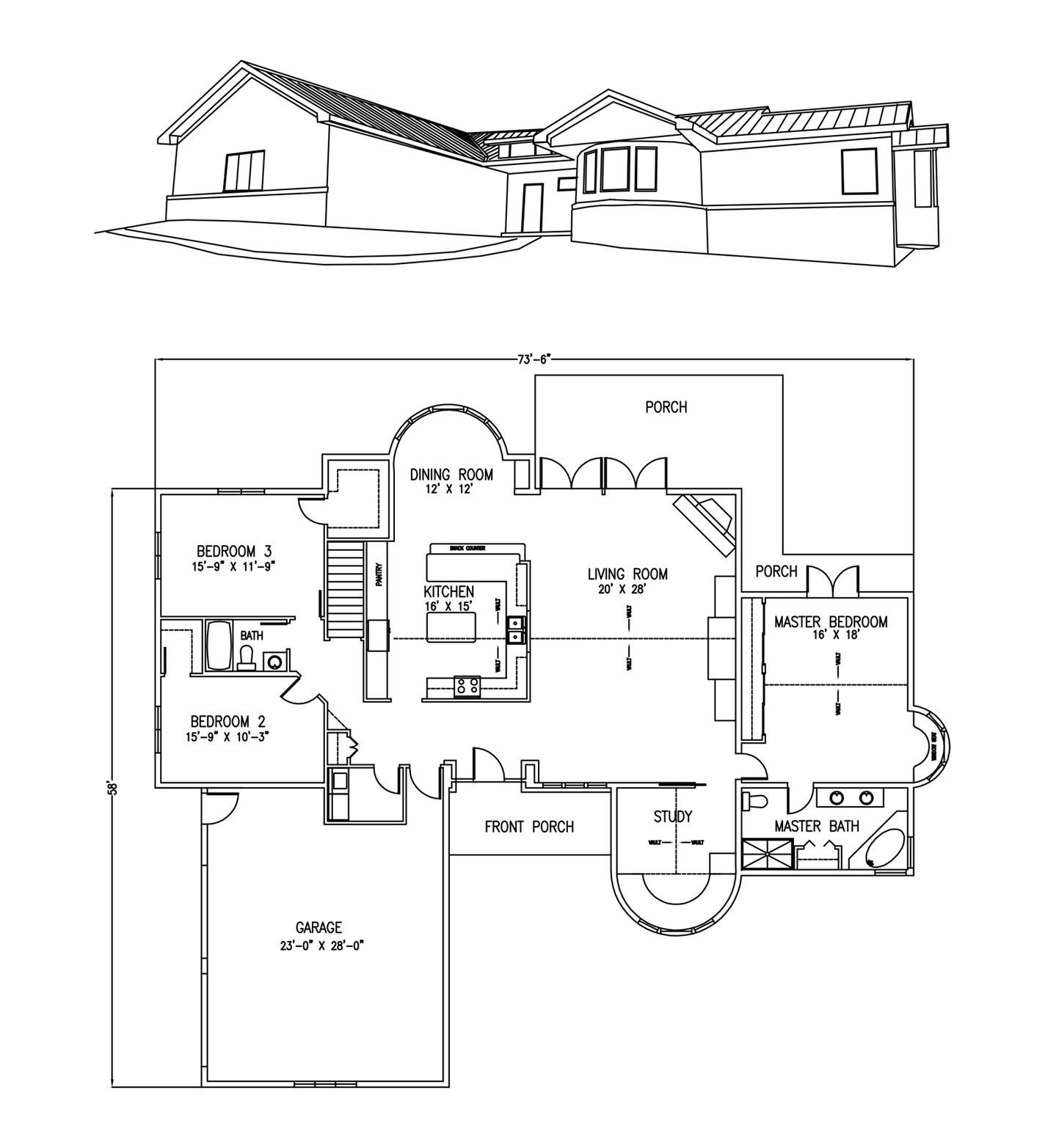 a black and white floor plan of a house .