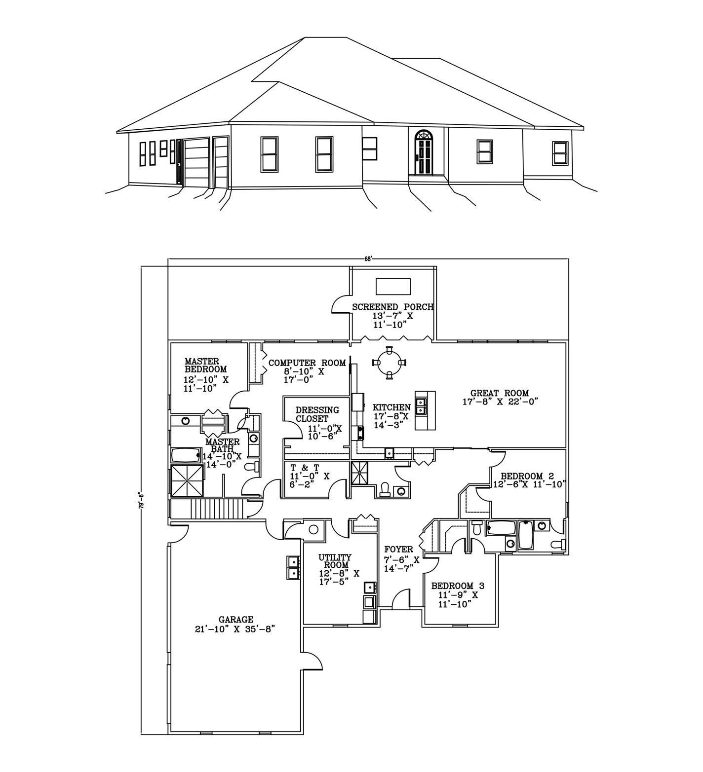 a black and white floor plan of a house
