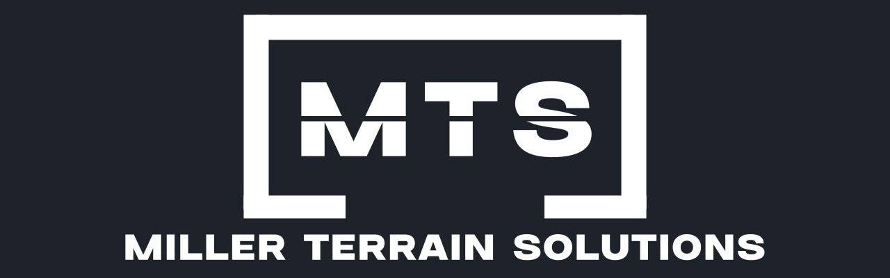 MTS Miller Terrain Solutions logo in white on black, inside a rectangular border.