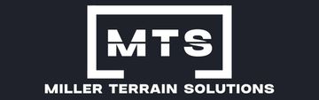 MTS Miller Terrain Solutions logo in white on black, inside a rectangular border.