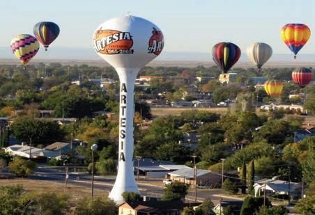 A water tower with the word fiesta on it