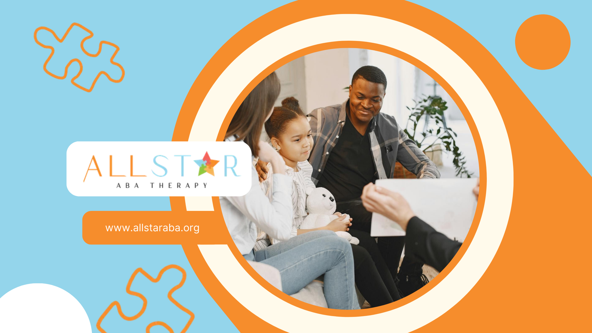 A family sits together on a couch, engaging in supportive conversation with a caring RBT.