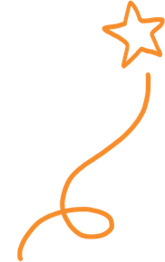 A drawing of a swirl with a star on a white background