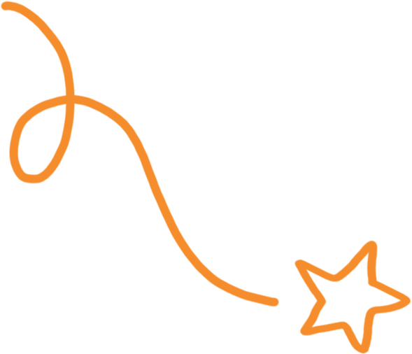 Un dibujo de un remolino y una estrella sobre un fondo blanco.