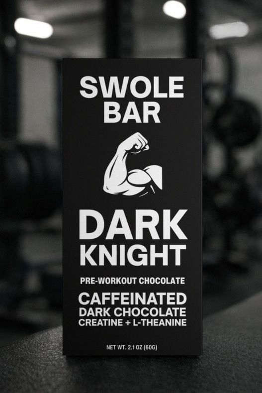 Swole Bar Dark Knight caffeinated dark chocolate pre-workout bar