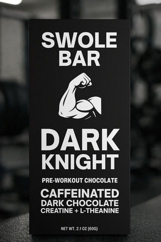 Swole Bar Dark Knight caffeinated dark chocolate pre-workout bar