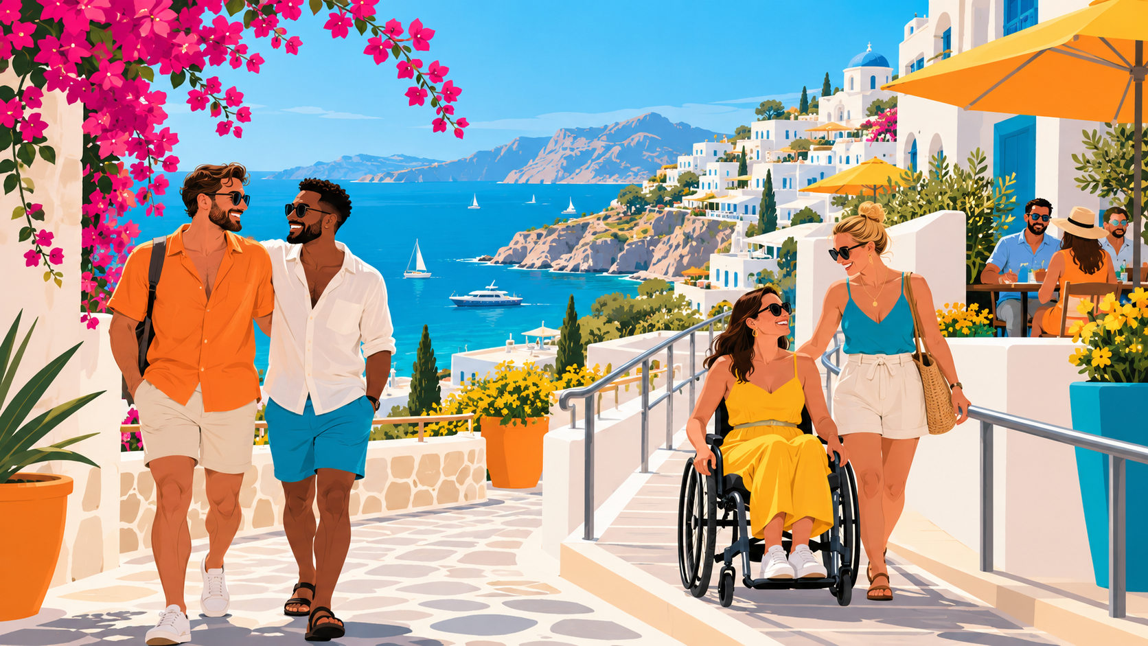 Wide Awake Holidays illustration of LGBT+ travel inspiration
