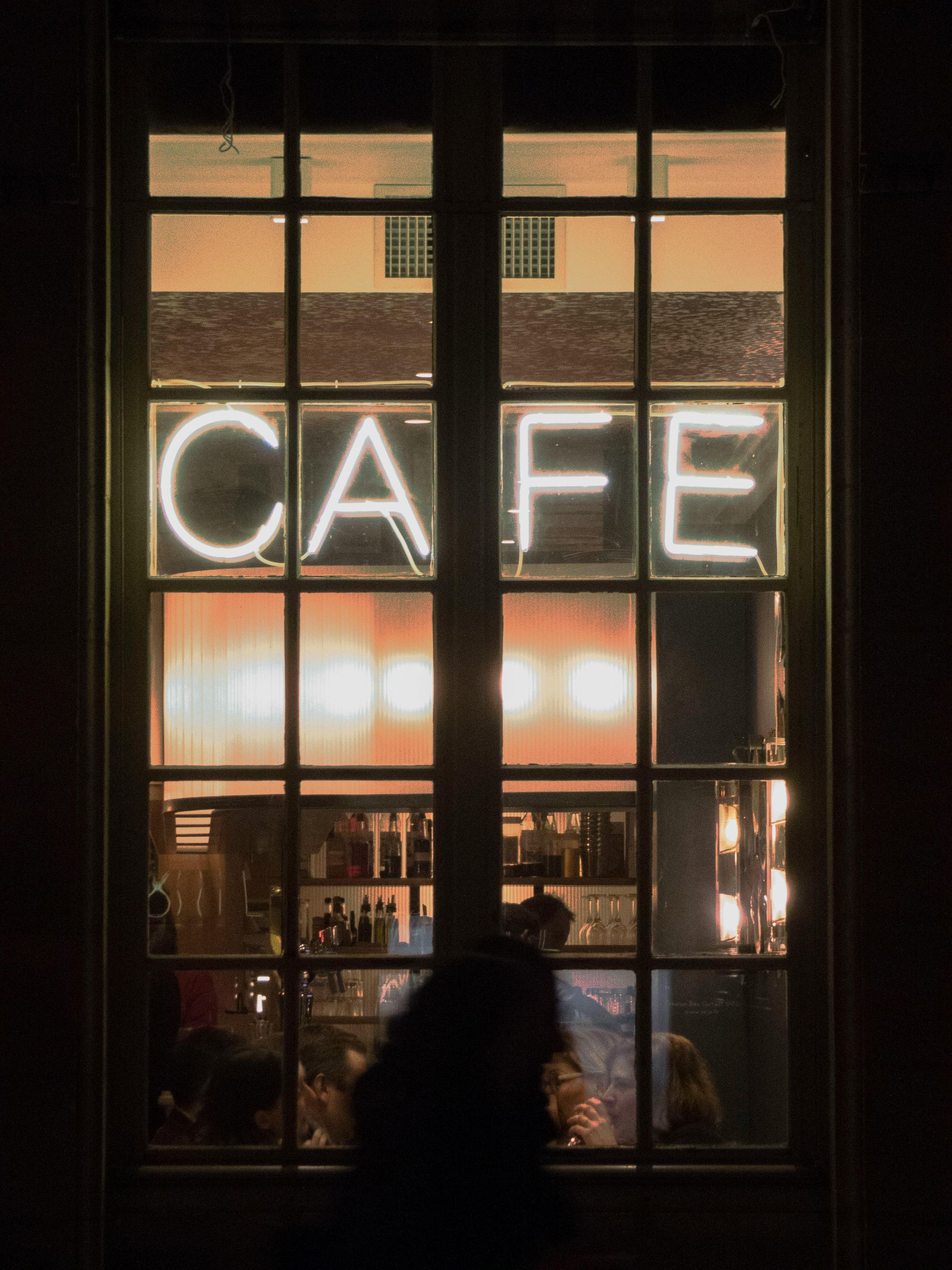A window with a glowing 