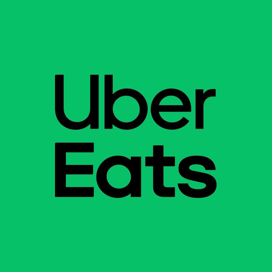 Uber Eats logo with black “Uber” and green “Eats” text on a white background