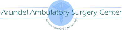 Arundel Ambulatory Surgery Center Logo with blue oval and medical icon in the center