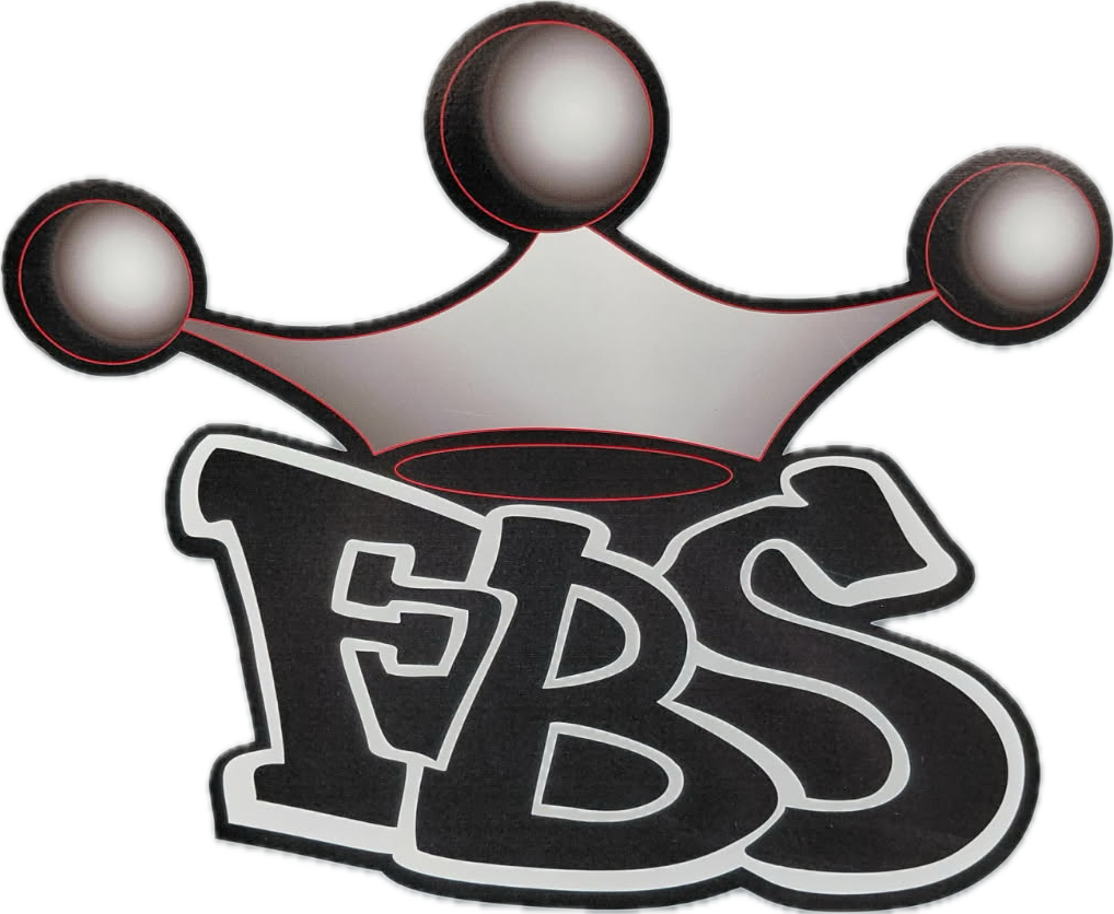 Black and white FBS logo with a crown above it.