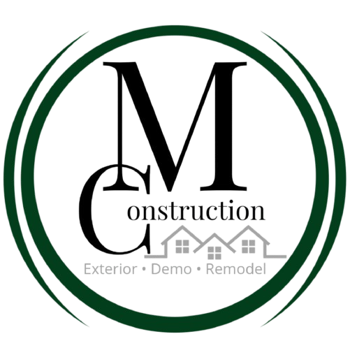 A logo for Megason Construction exterior demo remodel