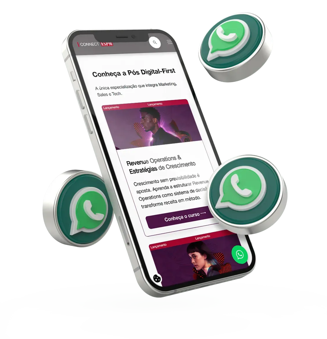 Um celular com uma tela roxa e um cérebro nele