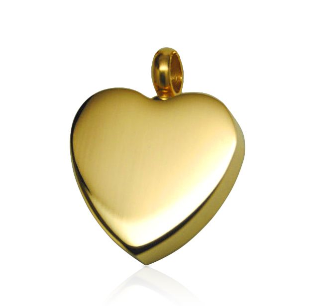 Classic Heart Pendant Gold Tone — Little Treasures Pet Cremation in Bells Park, QLD