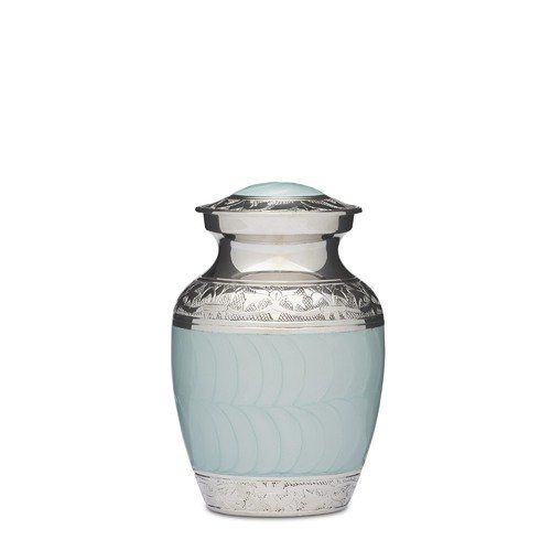 Blue Enamel And Nickel Keepsake — Little Treasures Pet Cremation in Bells Park, QLD