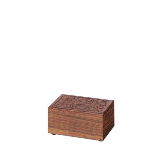 Carved Floral Tribute Box — Little Treasures Pet Cremation in Bells Park, QLD