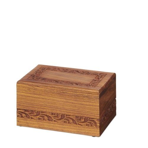 Carved Rosewood Border Box — Little Treasures Pet Cremation in Bells Park, QLD