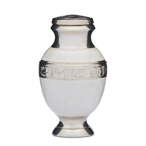 Elegant White Urn — Little Treasures Pet Cremation in Bells Park, QLD
