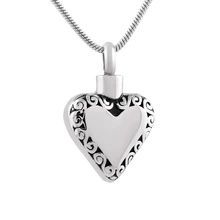 Heart with Filigree Border Pendant — Little Treasures Pet Cremation in Bells Park, QLD