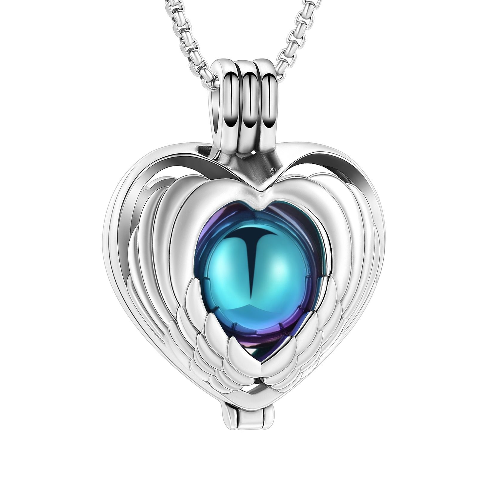 Winged Heart Orb Pendant Rainbow — Little Treasures Pet Cremation in Bells Park, QLD