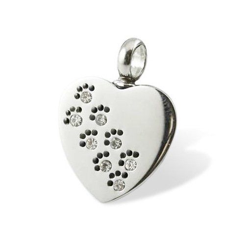 Paws to Heaven Heart Pendant — Little Treasures Pet Cremation in Bells Park, QLD