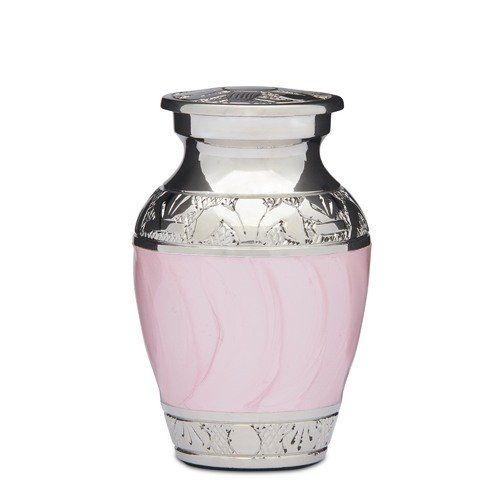 Pink Enamel & Nickel Keepsake — Little Treasures Pet Cremation in Bells Park, QLD