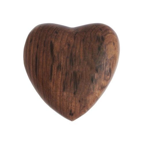 Rosewood Wooden Heart — Little Treasures Pet Cremation in Bells Park, QLD