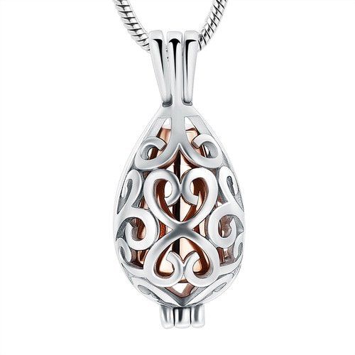 Tear Drop Urn Pendant Rose Gold — Little Treasures Pet Cremation in Bells Park, QLD