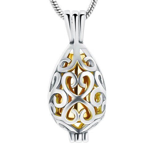Tear Drop Urn Pendant Gold — Little Treasures Pet Cremation in Bells Park, QLD
