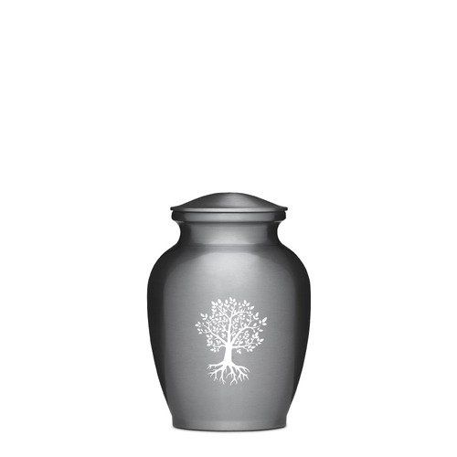 Tree of Life Alloy Silver Urn — Little Treasures Pet Cremation in Bells Park, QLD