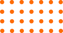 Oranje stippen gerangschikt in een raster.