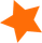 Oranje vijfpuntige stervorm op een witte achtergrond.