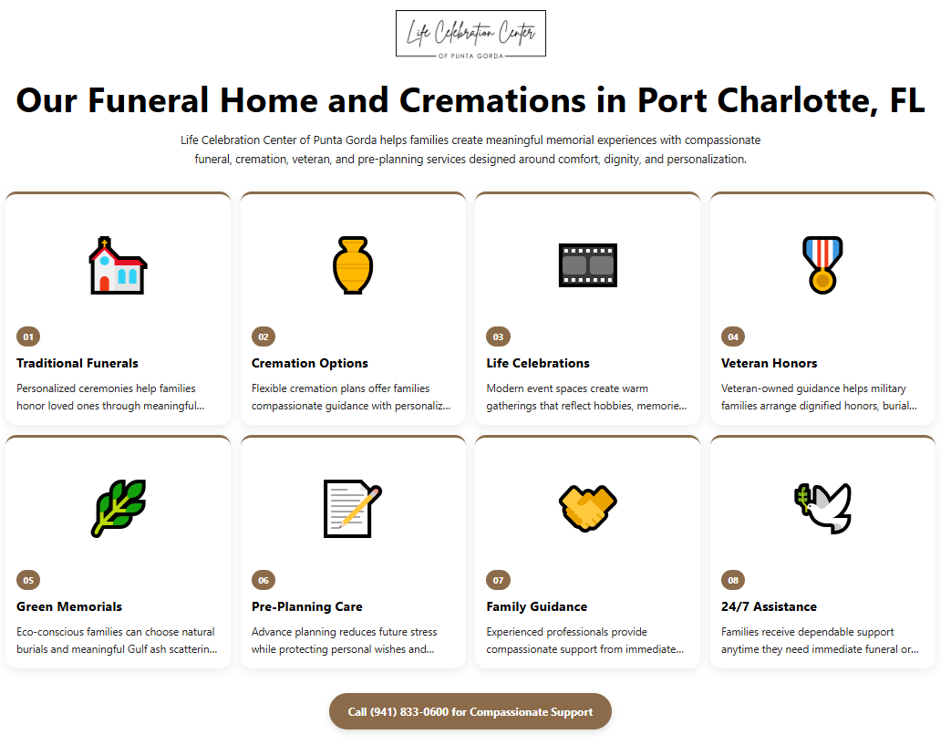 Our Funeral Home and Cremations in Port Charlotte, FL Infographic
