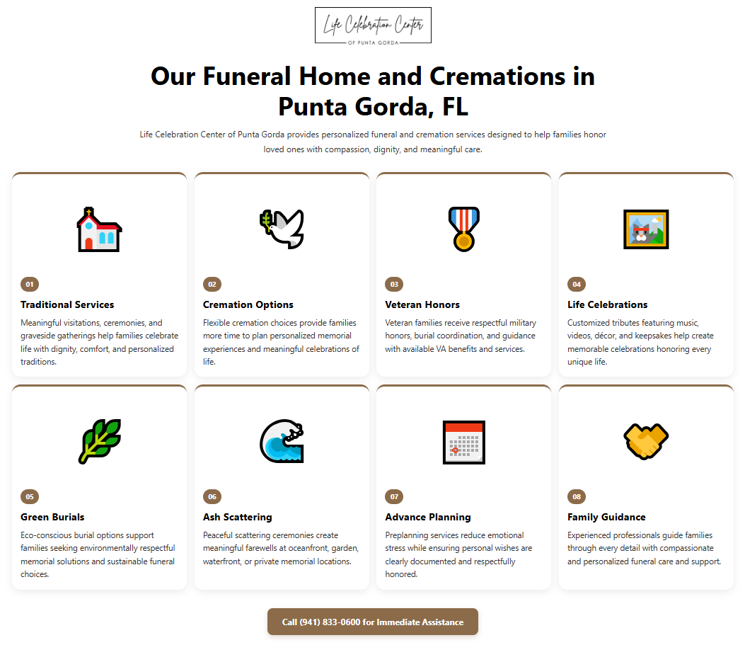Our Funeral Home and Cremations in Punta Gorda, FL Infographic