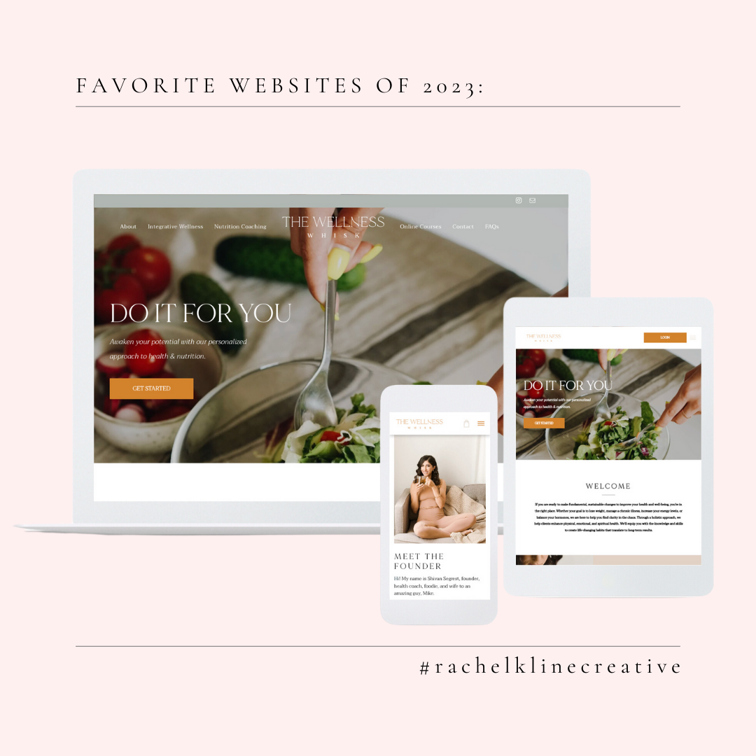 Mockup of a website showing Fresh Food and Nutrition Coaching Services  | Designed by Rachel Kline