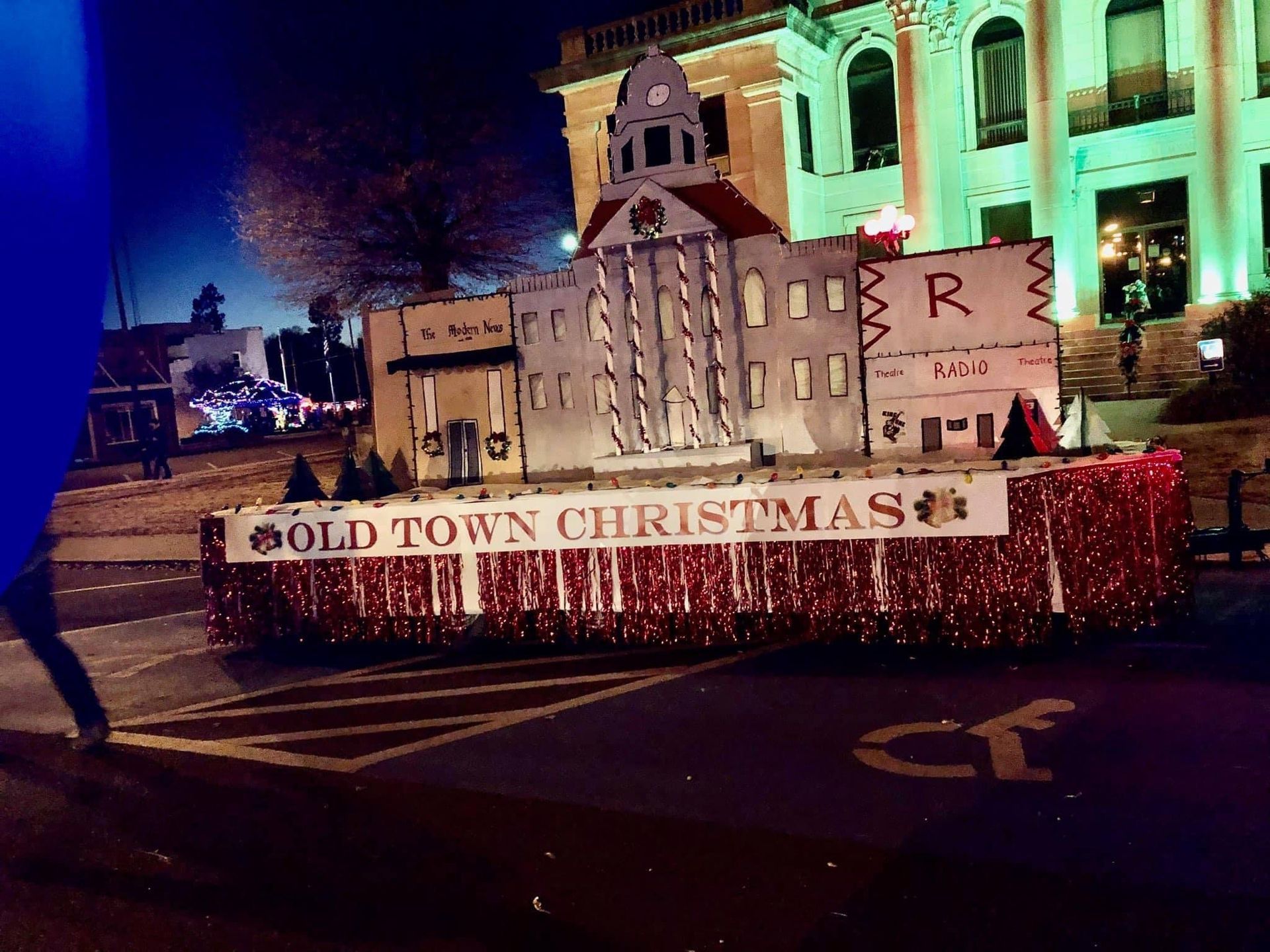 A float with the words old town christmas on it