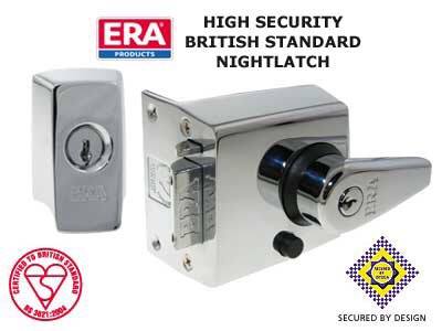 ERA British Standard night latch to be professionally installed on a timber front door by Gerry from The Key Locksmith, improving home security with a BS 3621 compliant lock upgrade.