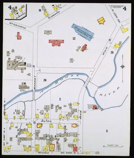 Une carte d'une ville avec le numéro 4 dessus