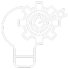 A light bulb with a gear inside of it.