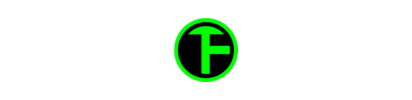 The letter f is in a green circle on a white background.
