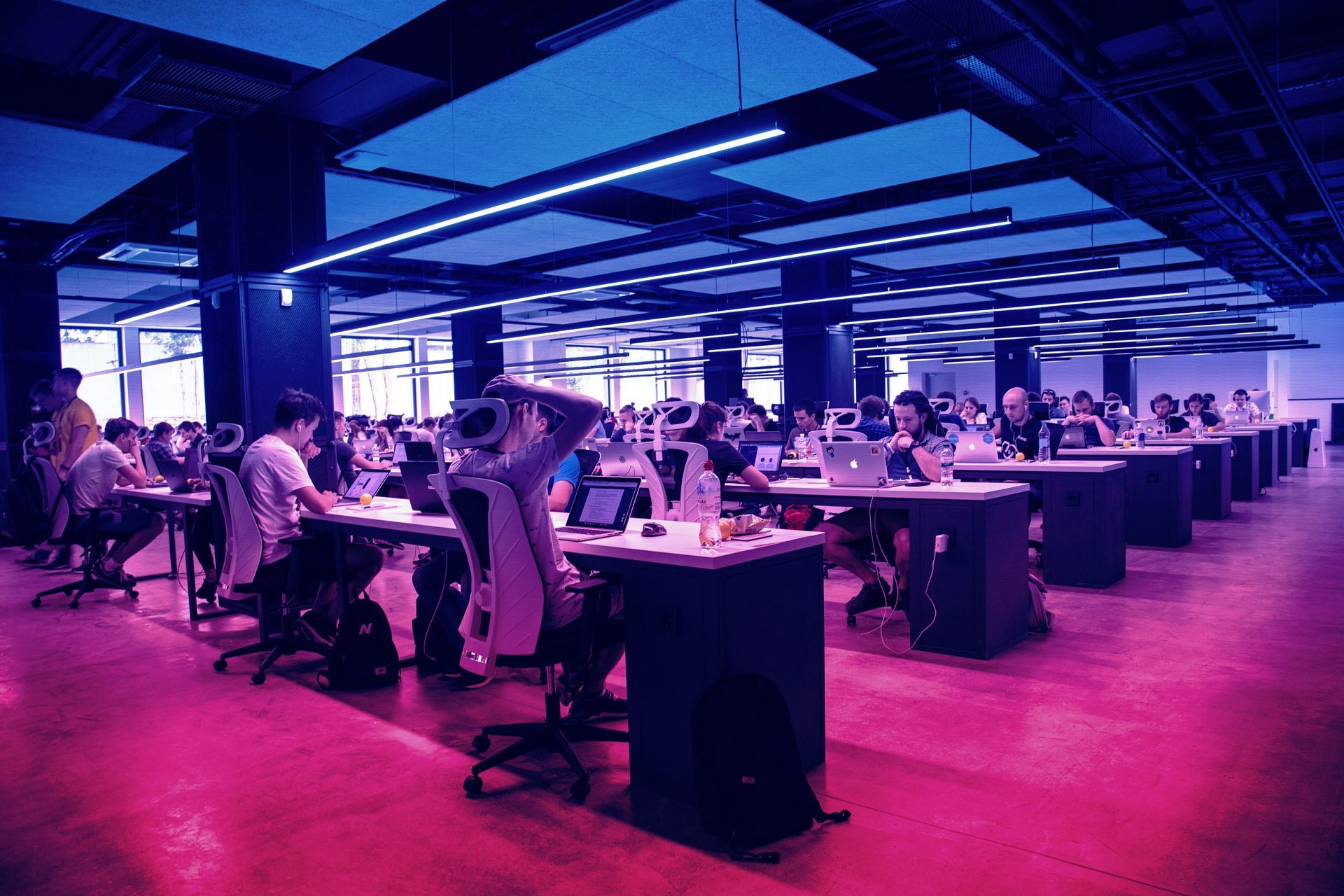 Call Centre full of young people 