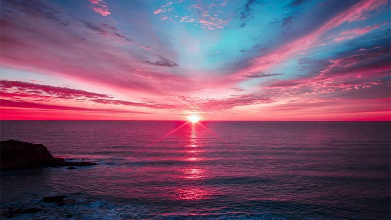 Sunrise over the ocean.