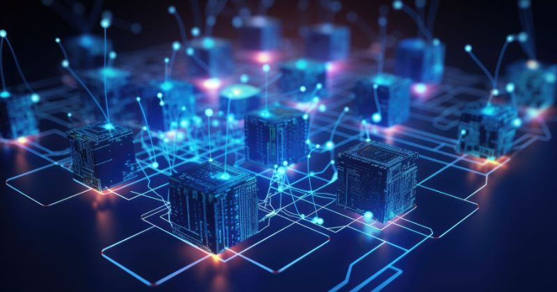 Picture of data centre hubs in a network that looks like a city