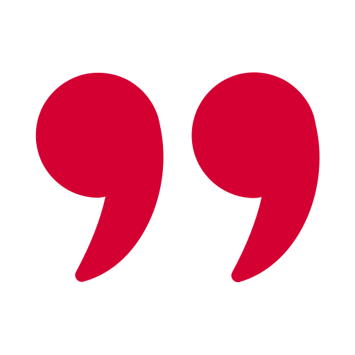 Red quote marks
