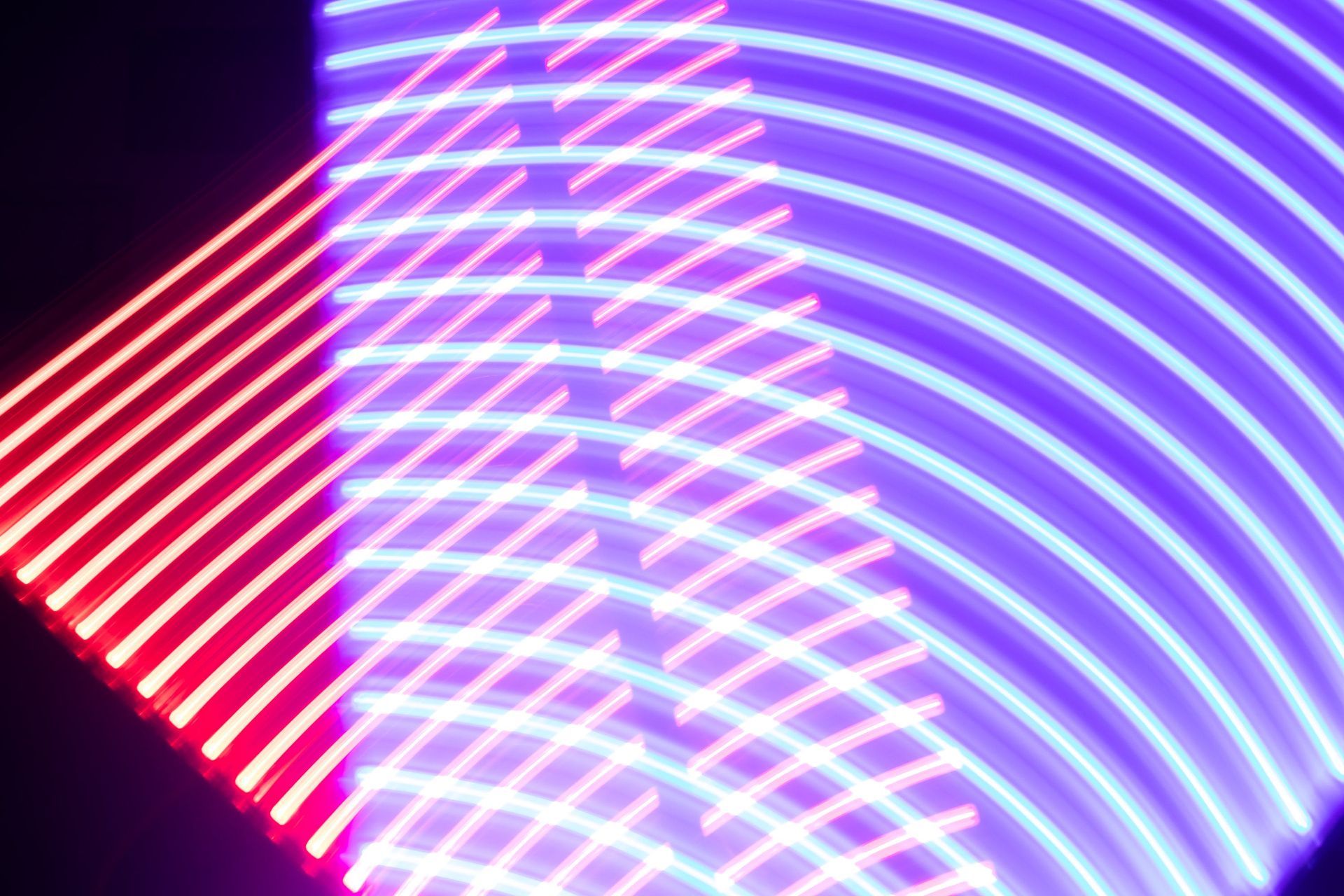 Confluence of interference waves in light - red and turquoise